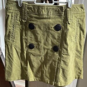 Jones Wear Jeans Chartreuse Double-Breasted Corduroy Skirt